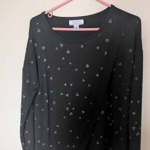 Motherhood Maternity Black Top with Heart Accents